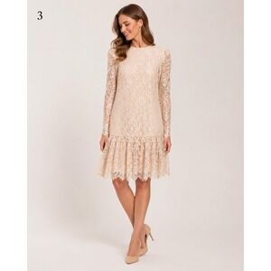 Vintage David Rose Mother of Bride Lace Dress Womens XL Off White Cottagecore